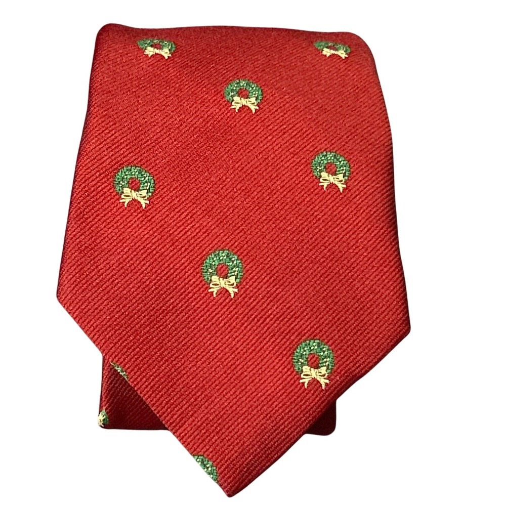 Holiday Christmas Wreath Neck Tie Necktie Red Company B Mens